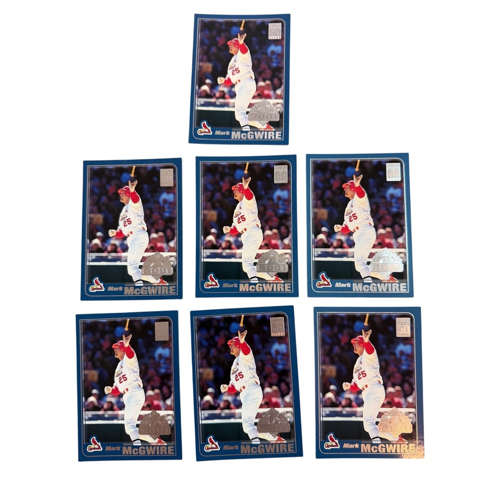 Mark McGwire 2001 Topps Baseball Card Lot of 7 Cardinals Blue Border #18 MLB